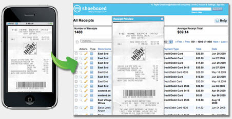 Shoeboxed mobile app